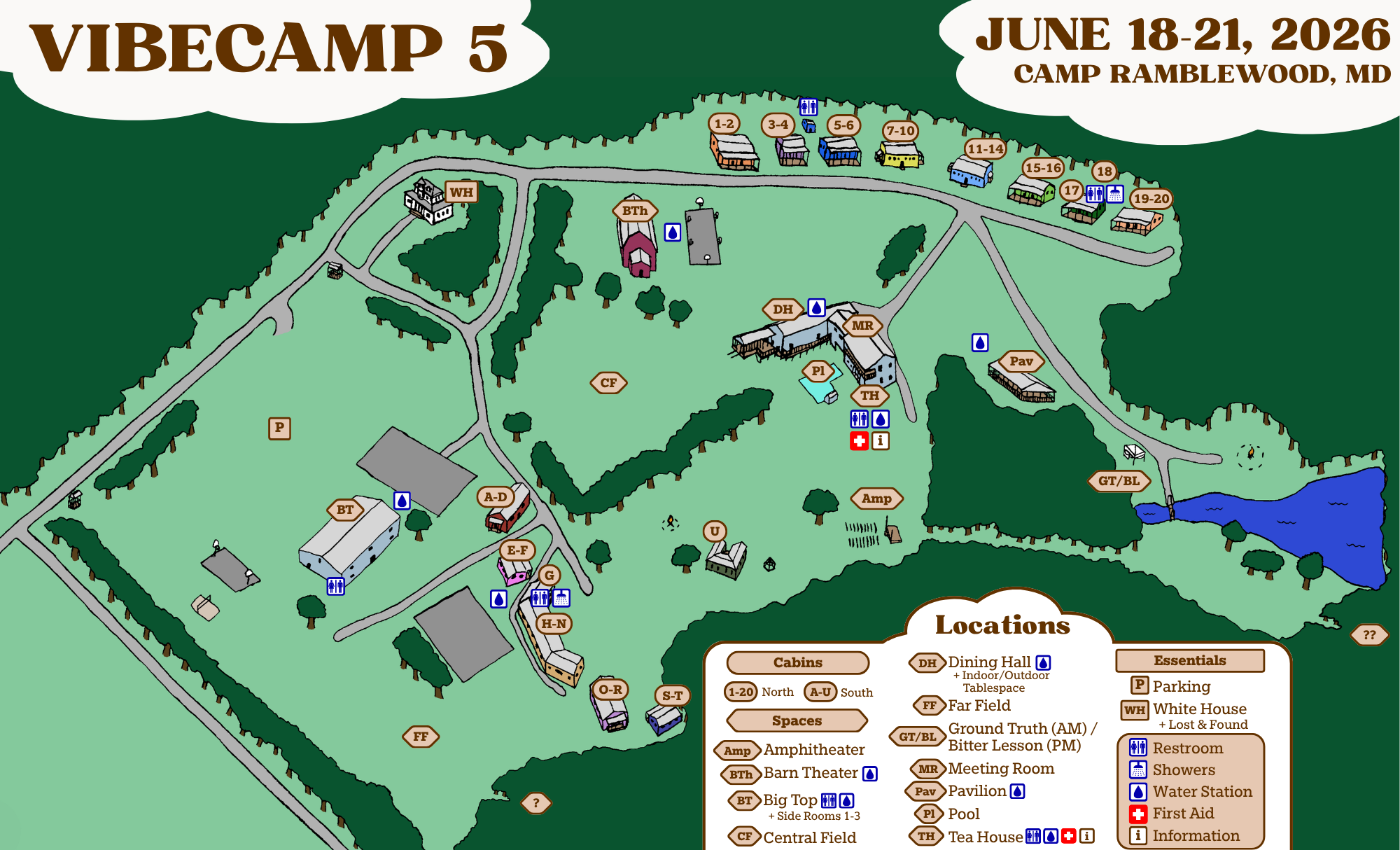 Vibecamp 5 site map at Camp Ramblewood